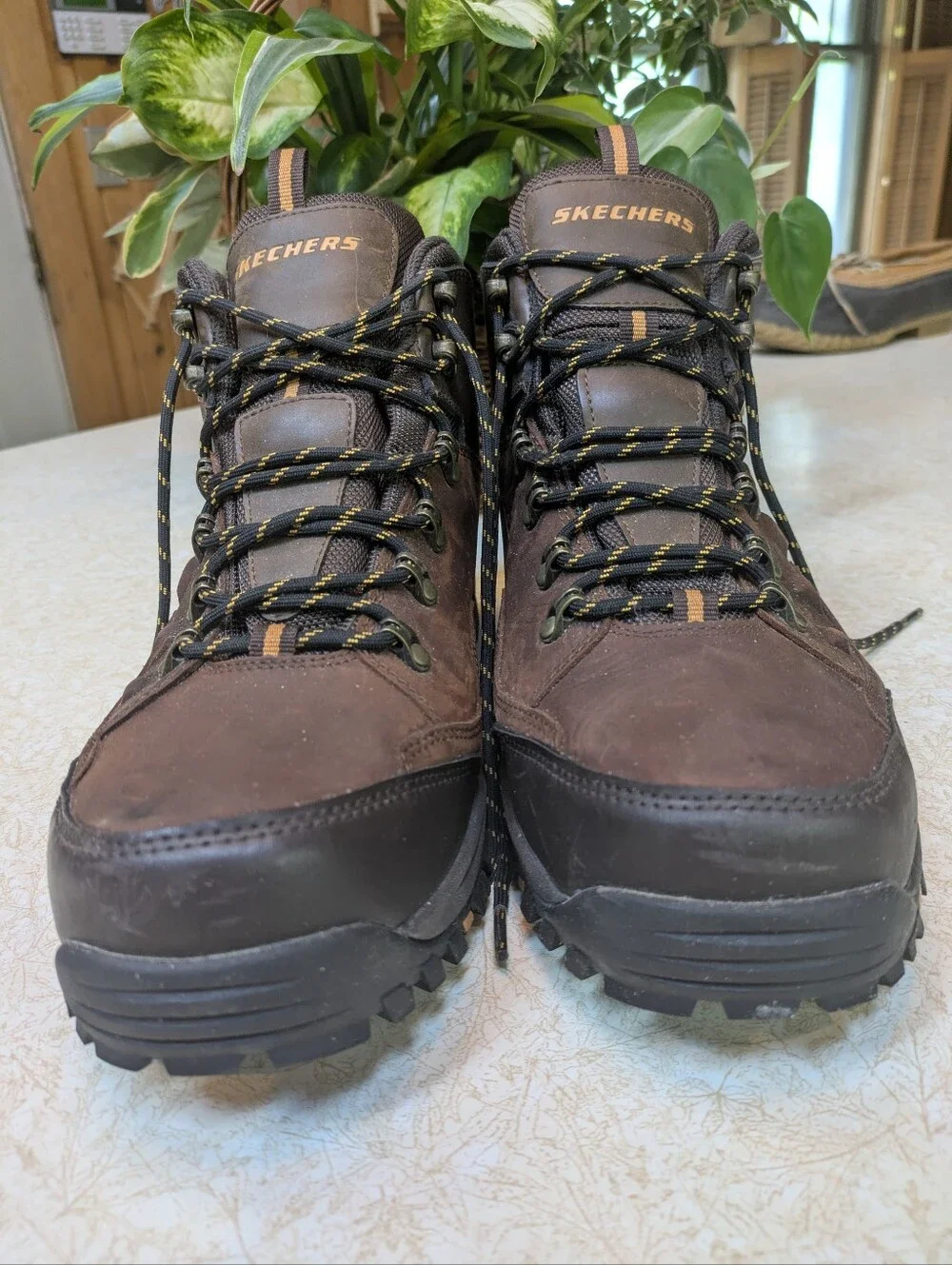 Skechers Relment Traven Waterproof Leather Hiking Boots Brown Men's Size 11.5